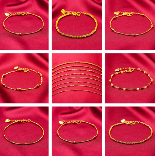 Nashir 24K Gold Filled Beaded Bracelets