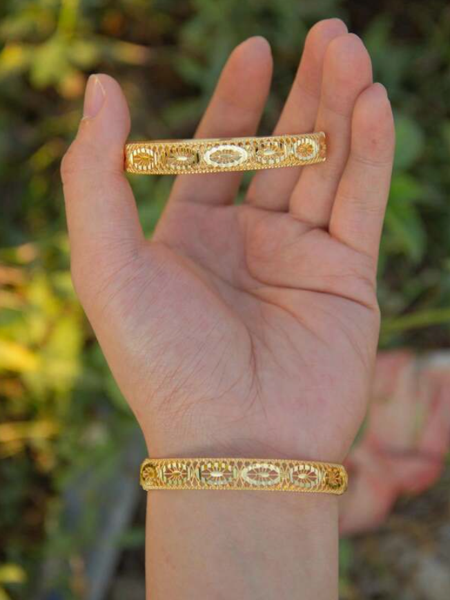 Oumi 2-4pcs 24K Gold Filled Bangles