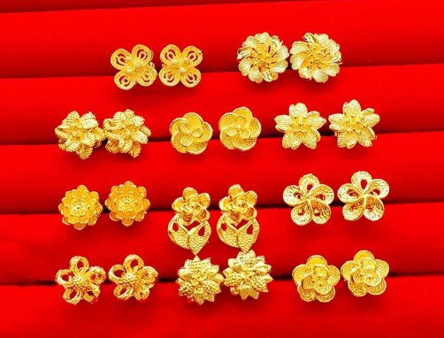 Assorted 24K Gold Filled Stud Earrings