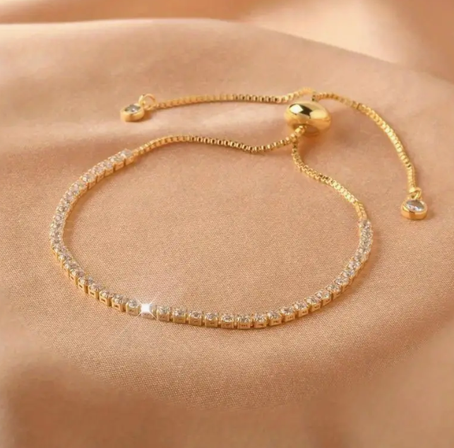 Thaari 18K Gold Filled Tennis Drawstring Bracelet