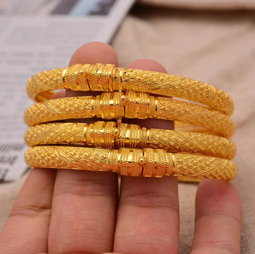 Adhura 2-4pcs 24K Gold Filled Bangles