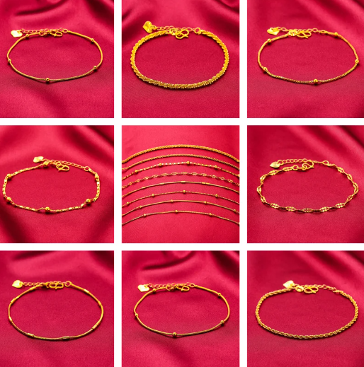 Nashad 24K Gold Filled Beaded Bracelets