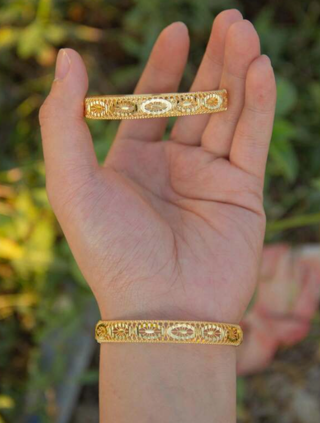 Oumi 2-4pcs 24K Gold Filled Bangles